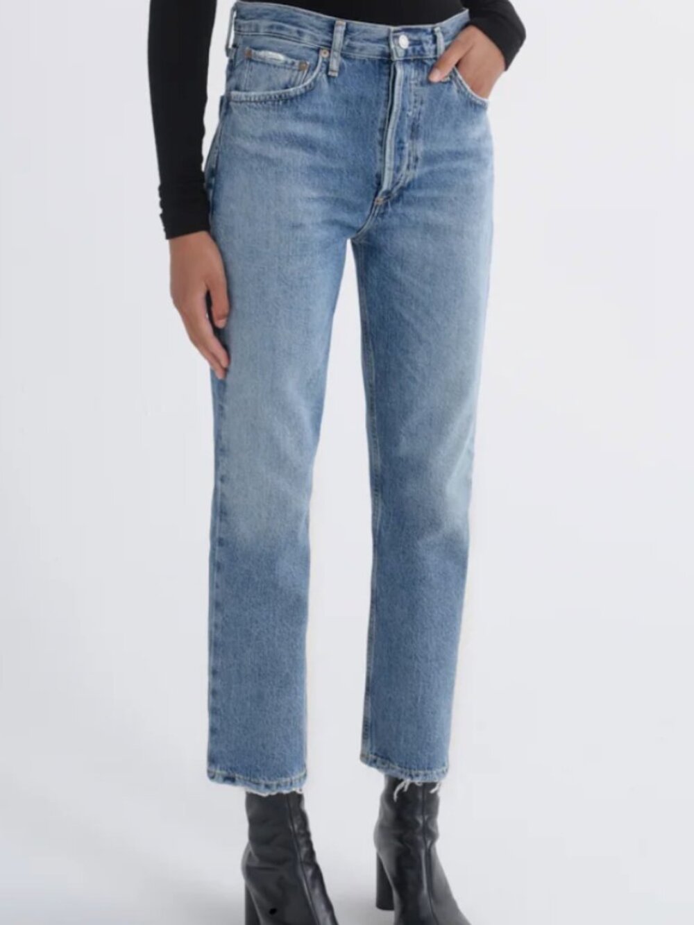 AGOLDE Riley High Rise Straight Crop jeans in Frequency
